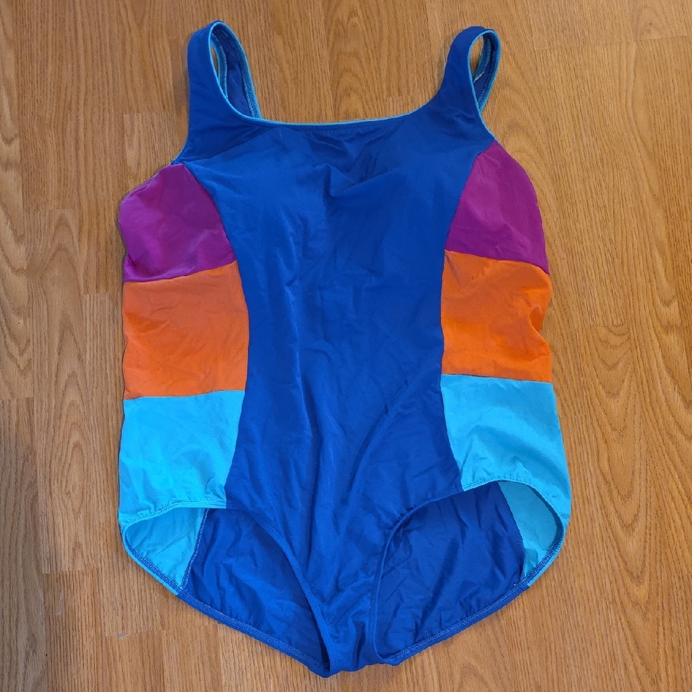 Lands' End Colorful Plus Sizes One Piece Swimsuit 26W